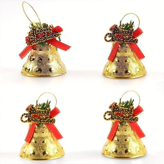 4pcs Christmas Bell Ornaments Tree Party Decorations Supplies