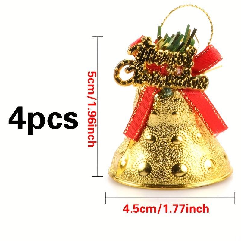4pcs Christmas Bell Ornaments Tree Party Decorations Supplies