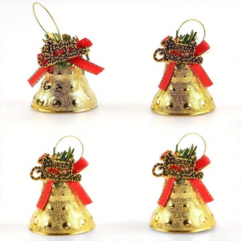 4pcs Christmas Bell Ornaments Tree Party Decorations Supplies