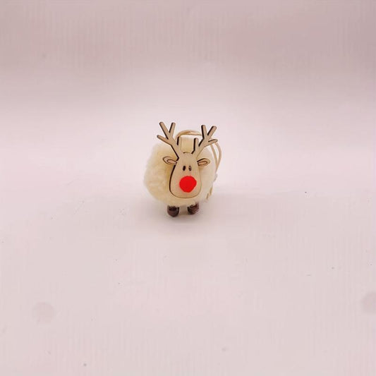 Christmas Reindeer Wool Ball Tree Decoration