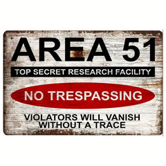 Area 51 No Trespassing Military Vintage Retro Metal Sign Aluminum Sign