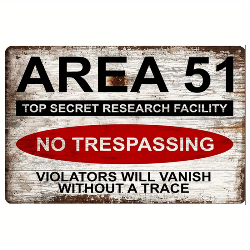 Area 51 No Trespassing Military Vintage Retro Metal Sign Aluminum Sign