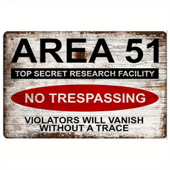 Area 51 No Trespassing Military Vintage Retro Metal Sign Aluminum Sign