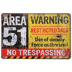 Area 51 No Trespassing Military Vintage Retro Metal Sign Aluminum Sign