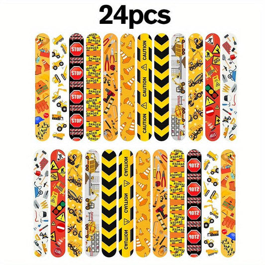 24pcs Slap Bracelets for Kids Construction Party Favors Bulk Toys