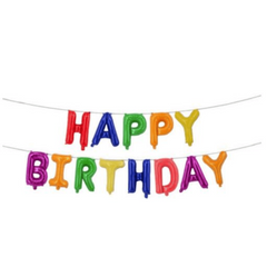 Happy Birthday Decoration Balloon Letter Foil Balloon Silvery Pink