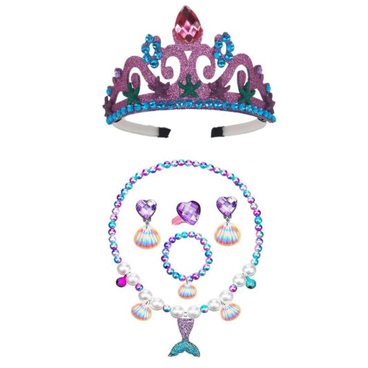 Mermaid Starfish Purple Crown Shell Fishtail Set for Girls