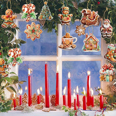 12pcs Gingerbread Man Christmas Hanging Decoration for Snow Scene