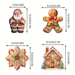 12pcs Gingerbread Man Christmas Hanging Decoration for Snow Scene