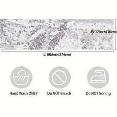 Silver Sequin Table Runner for Special Occasions