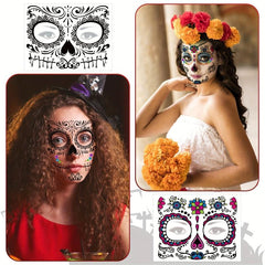 8pcs Halloween Face Stickers Masquerade Party Decoration Temporary Stickers