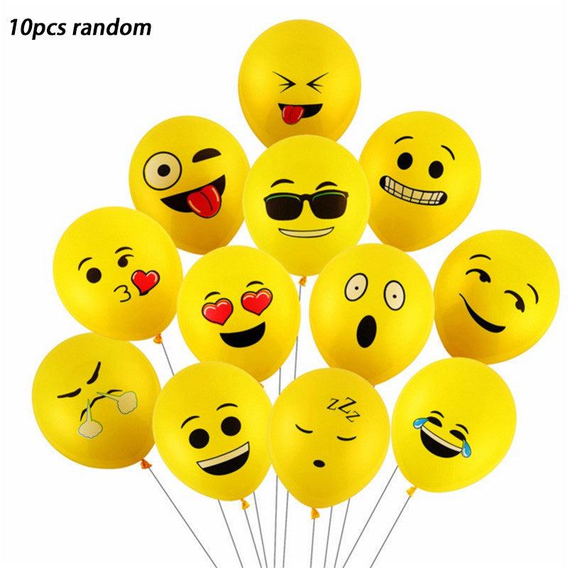 10pcs 12 Yellow Smiley Face Balloons for Fun Parties