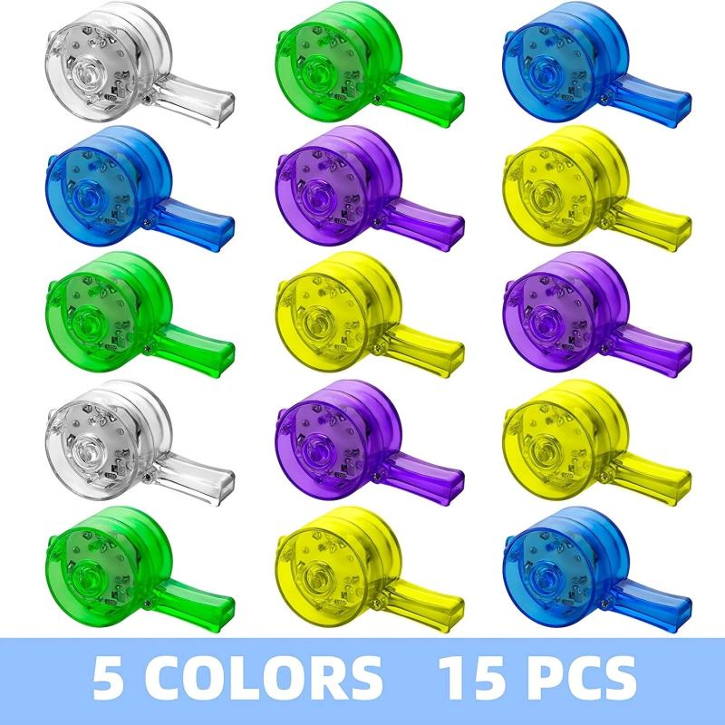 15pc Flashing Whistles Lanyards Glow Party Favors Kids
