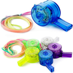 15pc Flashing Whistles Lanyards Glow Party Favors Kids