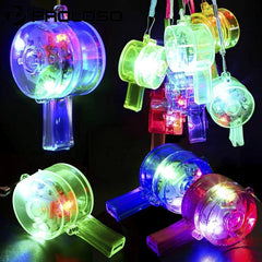 15pc Flashing Whistles Lanyards Glow Party Favors Kids