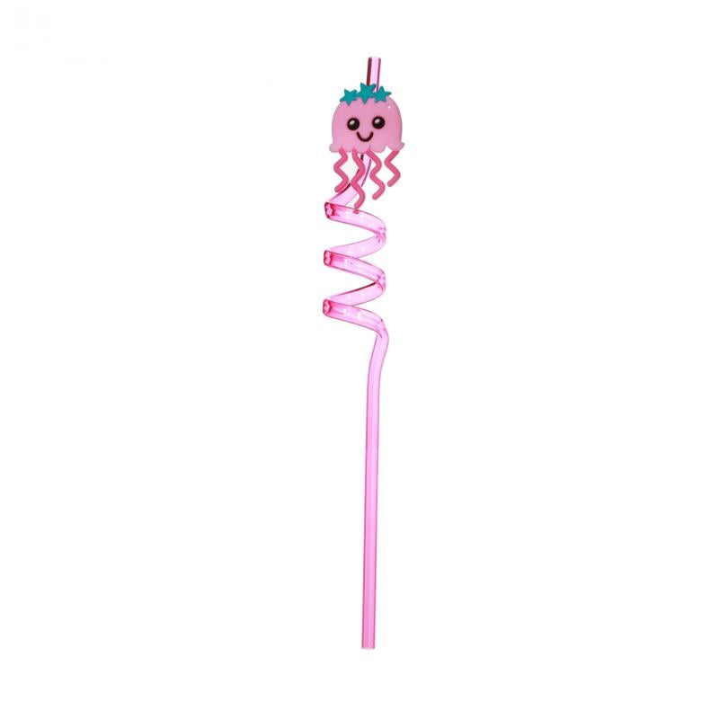 8 Piece Ocean Series Shark Jellyfish Bend Straw Party Favors
