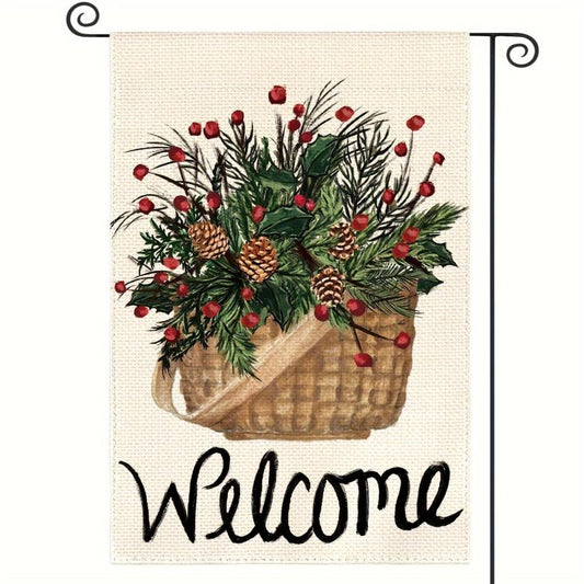 Holly Red Berries Garden Flag 30 48x45 72 Cm Double Sided Winter Christmas Decor