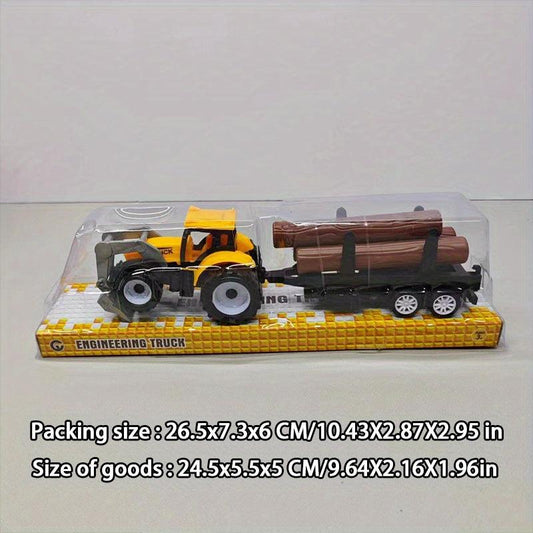 Wooden Toy Car with Bucket Trailer and Forklift