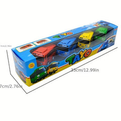 4 PCS The Little Bus Pull Back Toy Car For Boy