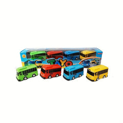 4 PCS The Little Bus Pull Back Toy Car For Boy