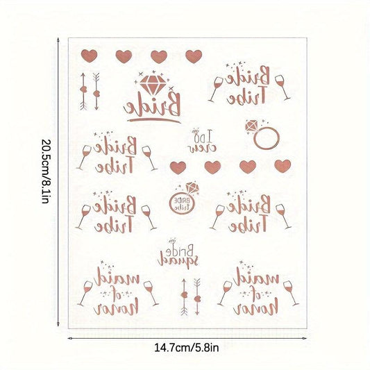 Bridal Veil Satin Belt & Tattoo Stickers Set