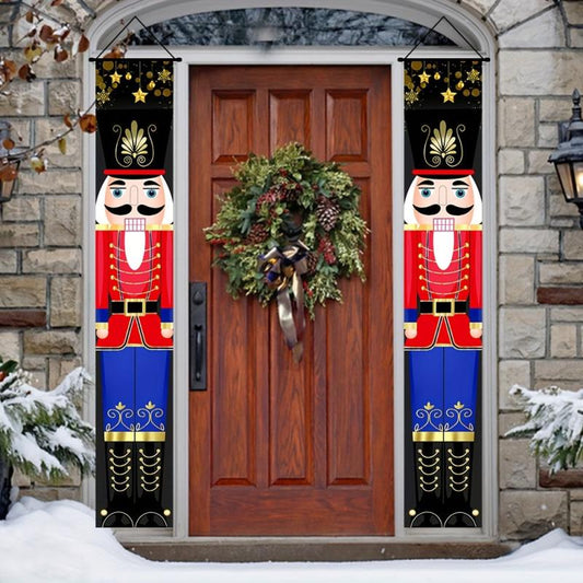 Outdoor Christmas Nutcracker Banner Decorations Soldier Nutcracker Banner