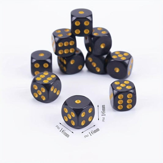 Golden Round Corner Dice Set Board Game Dice 16mm Christmas Halloween Gift