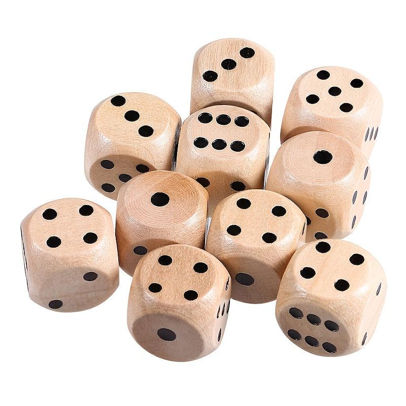 10 Wooden Dice 6 Sided Digital Game Props 16mm