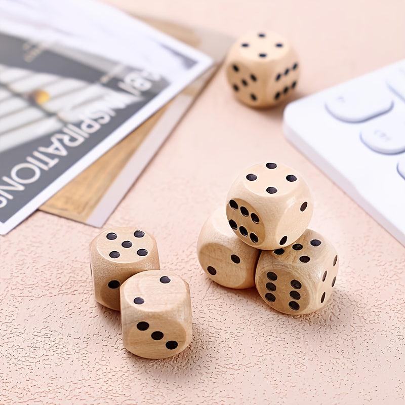 10 Wooden Dice 6 Sided Digital Game Props 16mm