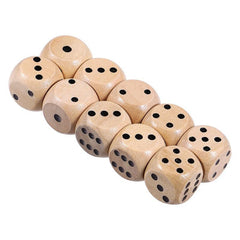 10 Wooden Dice 6 Sided Digital Game Props 16mm