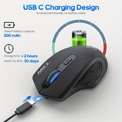 Rechargeable Wireless Gaming Mouse USB PC Laptop
