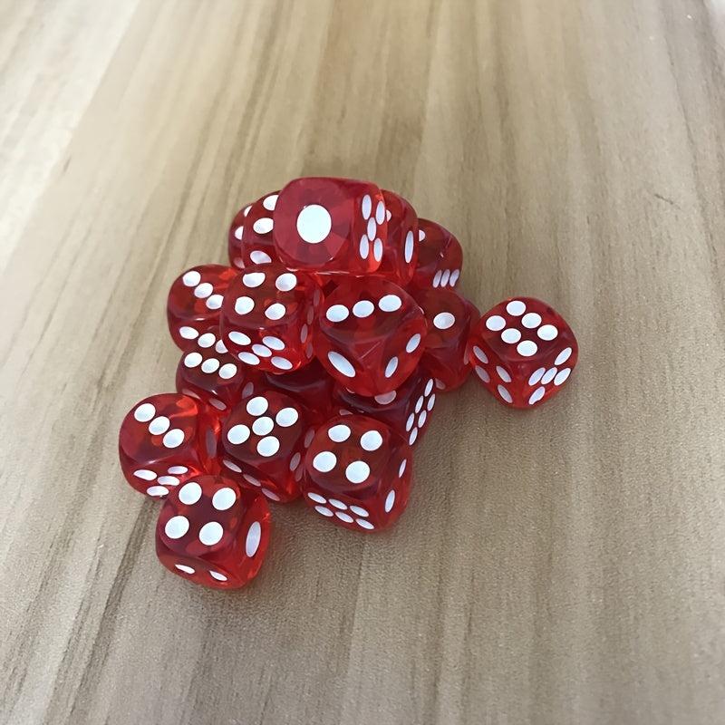 12mm Acrylic Red Dice Set 10pcs for Bar KTV
