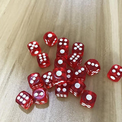 12mm Acrylic Red Dice Set 10pcs for Bar KTV