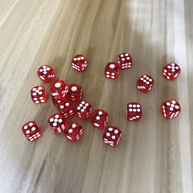12mm Acrylic Red Dice Set 10pcs for Bar KTV