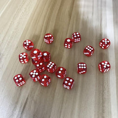 12mm Acrylic Red Dice Set 10pcs for Bar KTV