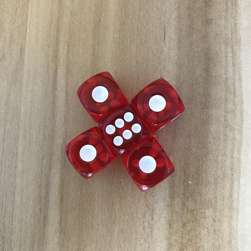 12mm Acrylic Red Dice Set 10pcs for Bar KTV