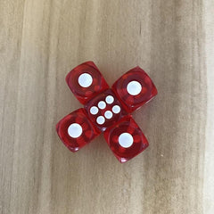 12mm Acrylic Red Dice Set 10pcs for Bar KTV