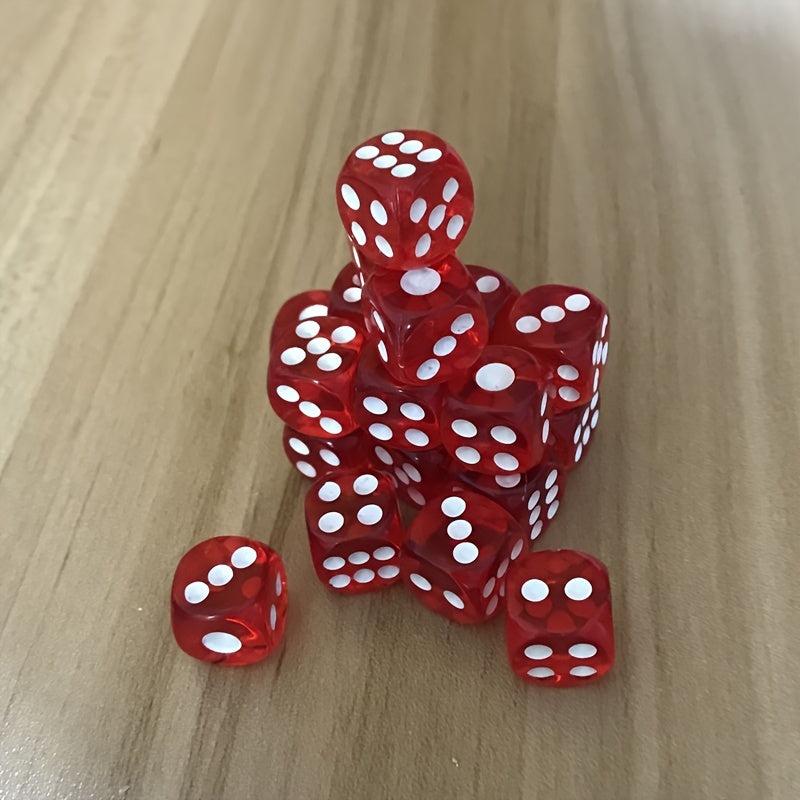 12mm Acrylic Red Dice Set 10pcs for Bar KTV