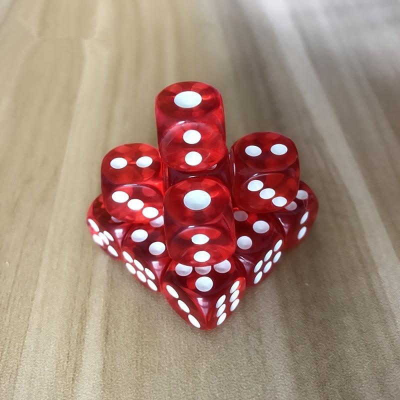 12mm Acrylic Red Dice Set 10pcs for Bar KTV