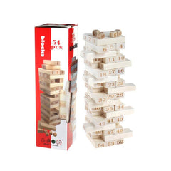 54pcs Stacking Numbers Building Blocks Puzzle Wooden Toys
