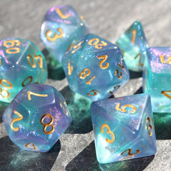 7pcs Starry Sky Dice Set for RPG Table Games Party