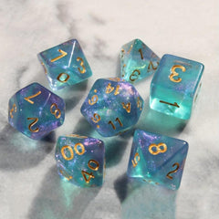 7pcs Starry Sky Dice Set for RPG Table Games Party