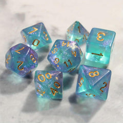 7pcs Starry Sky Dice Set for RPG Table Games Party