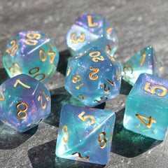 7pcs Starry Sky Dice Set for RPG Table Games Party