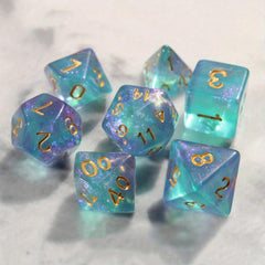 7pcs Starry Sky Dice Set for RPG Table Games Party