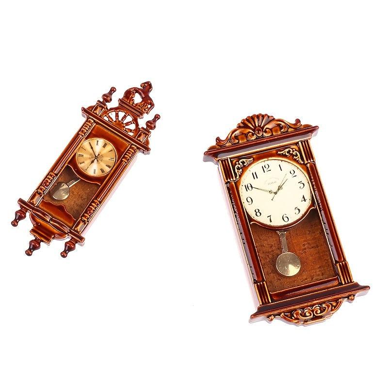 Mini Retro Roman Clock Ornament for 1/12 Doll House Simulation