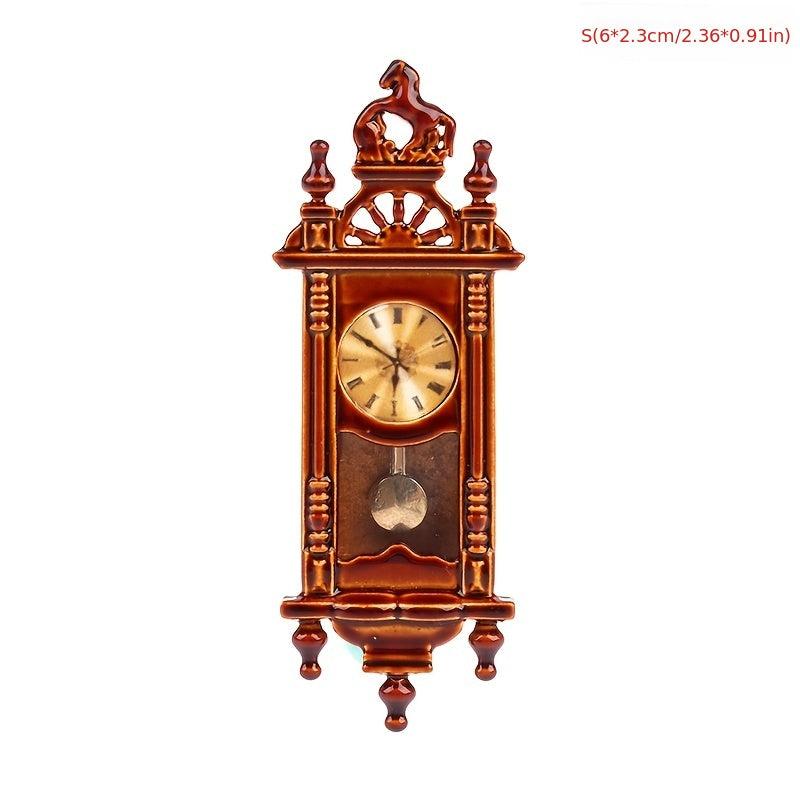 Mini Retro Roman Clock Ornament for 1/12 Doll House Simulation