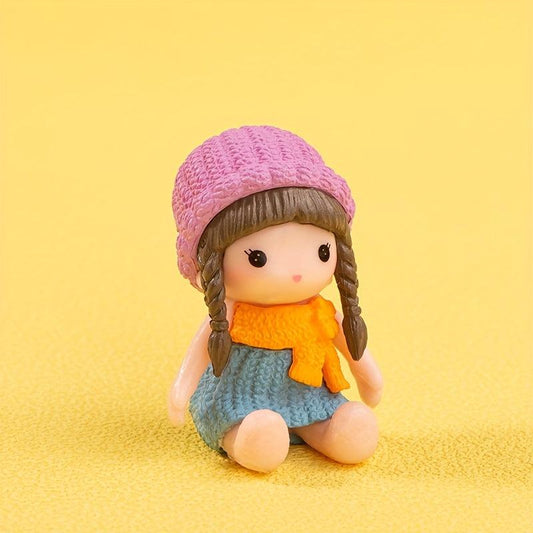 4pcs Mini Cartoon Girl Doll Figures Micro Landscape Decoration