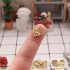 10pcs Mini Hinges 40pcs Screws DIY Doll House Toy Decoration Accessories