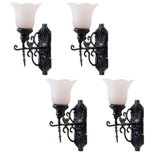 4pcs Dollhouse Mini Wall Lights for Elegant Decor